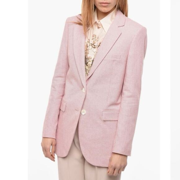 Michael Michael Kors Blazer Women's 10 Pink Single Breasted Linen ClassicEUC